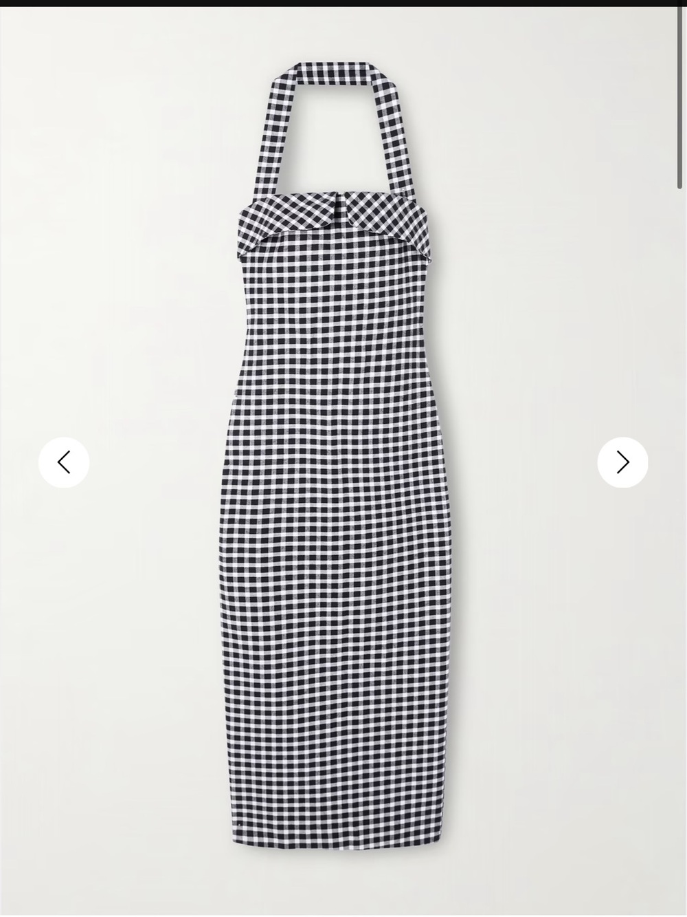Posse chiara Black and White Gingham Midi halter Dress